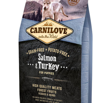Carnilove Tørrfôr Laks & Kalkun – Ferskt Fôr for Valper
