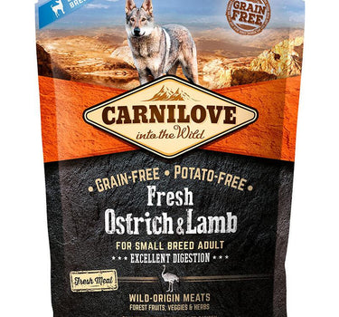 CarniLove Fresh Tørrfôr Struts & Lam – Premium Fôr for Små Raser