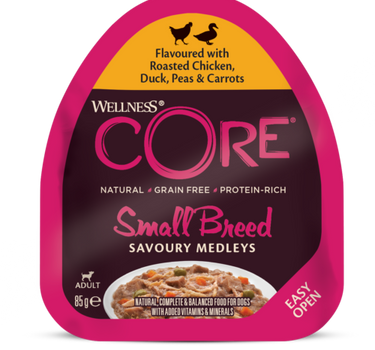 CORE Savoury Medleys Small Breed – Våtfôr for Hund, Kylling og And i Smakfull Saus 85 g