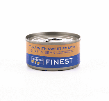 F4D Wet Tuna With Sweet Potato & Green Bean 85g, Smasksrik hundesnacks