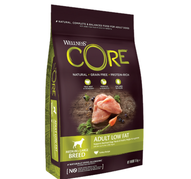 CORE Low Fat Adult – Fettfattig Hundefôr for Medium og Store Raser, Optimal Vektkontroll