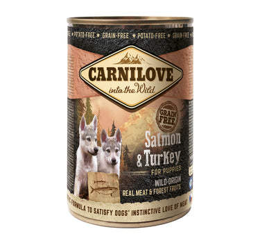 Carnilove Villkjøtt Laks & Kalkun til Valp - Våtfôr til hunder 400 g