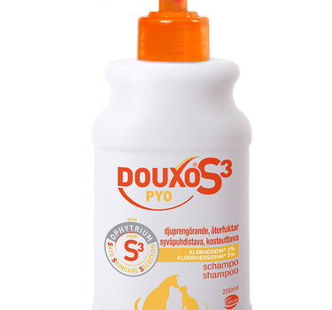 Douxo S3 Pyo Sch 200 ml - Shampoo til hund og katt, mot uren hud