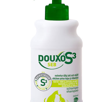 Douxo S3 Seb Sch 200 ml - Shampoo Mot tørrhud for hund og katt