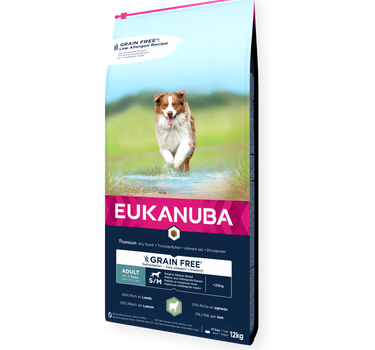 EUKANUBA Adult Small/Medium Grainfree Lam – Kornfritt Hundefôr for Små og Mellomstore Raser med Lam