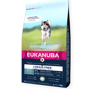 EUKANUBA Adult Large Breed Grainfree Lam – Kornfritt Hundefôr for Store Raser med Næringsrikt Lam