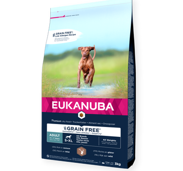 EUKANUBA Adult All Breed Grainfree Hjortekjøtt – Premium Hundefôr med Hjortekjøtt for Alle Raser