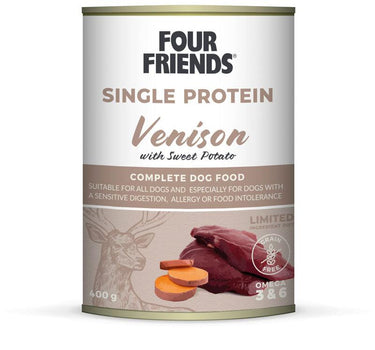 FourFriends Hjortekjøtt & Søtpotet - Våtfôr til hunder 400 g Boks