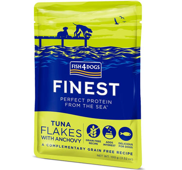 F4D Tuna Flakes With Anchovy 100g, Smasksrik hundesnacks