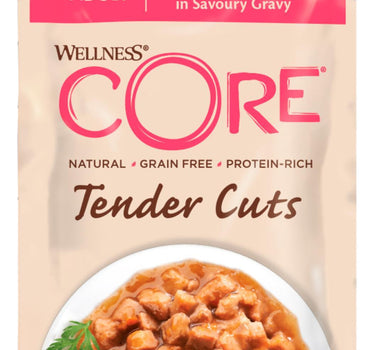 CORE Cat Tender Cuts med laks og tunfisk i saus