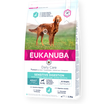 Eukanuba Daily Care Adult Sensitive Digestion for Alle Raser - Optimal Hundefôr for Skånsom Fordøyelse