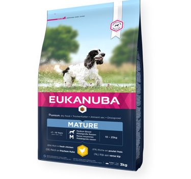 EUKANUBA Mature Medium Breed Kylling – Komplett Tørrfôr for Eldre Mellomstore Hunderaser
