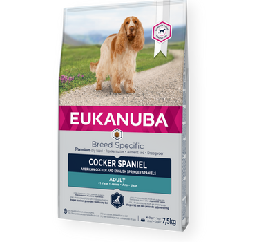 EUKANUBA Cocker Spaniel – Rasetilpasset Hundefôr for Sunn Hud, Pels og Vitalitet 7,5 kg