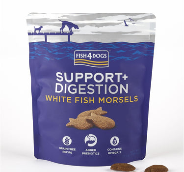 F4D Digestion White fish Bits 225 g, Smasksrik hundesnacks