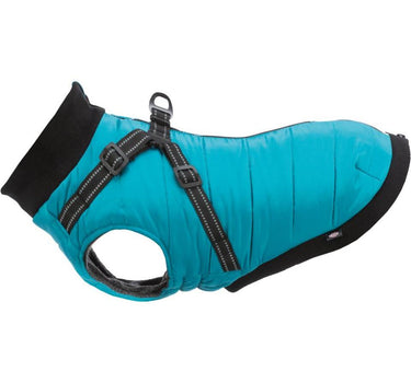 Trixie Coat Pontis hundedekken med sele Blå - Myk fleece