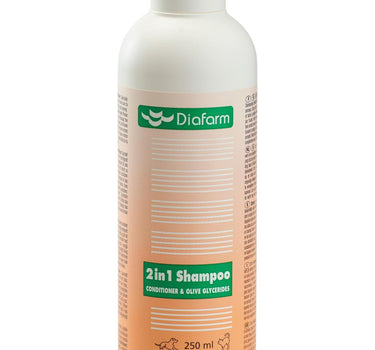 Diafarm 2 in 1 shampoo til hunder 250 ml