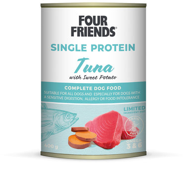 FourFriends Tunfisk & Søtpotet - Våtfôr til hunder 400 g Boks