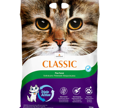 Klassisk Furuskog Kattegrus 14 kg – Effektivt og Naturlig Kattesand for Tørre og Hygieniske Kattedoer