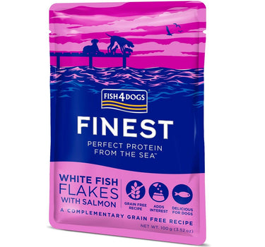 F4D White Fish Flakes With Salmon 100g - Smakfulle Hundesnacks