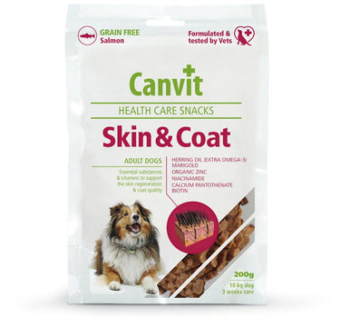 Canvit Health Care Snack Hud & Pels – Hundesnacks for Sunn Hud og Glansfull Pels, 200g