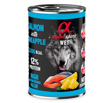 Alpha Spirit Laks med Ananas – Våtfôr for Hund, Smakfullt og Naturlig 400 g