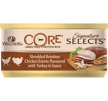 CORE Cat Sig.Selects Strimlet benfri kylling med kalkun i saus