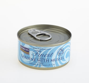 F4C Cats Sardine Mussel 70 g – Naturlig Våtfôr for Katter
