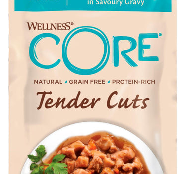 CORE Cat Tender Cuts med kylling og laks i saus
