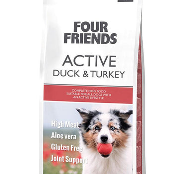FourFriends Active Duck & Turkey Tørrfôr – Energirikt Fôr for Aktive Hunder