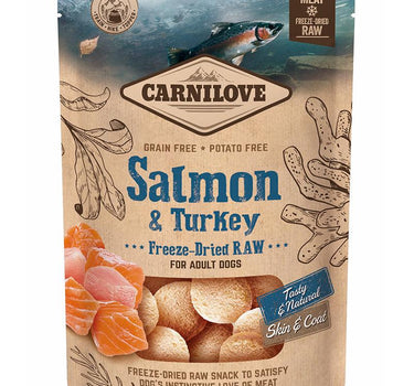 Carnilvoe Frysetørket Rå hundesnacks Laks & Kalkun 60g