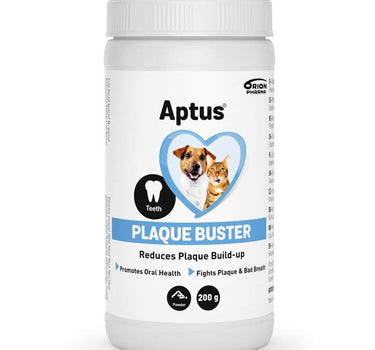 Aptus Plaque Buster 200g – Effektiv Tannrens for Hund og Katt som Reduserer Plakk og Tannstein